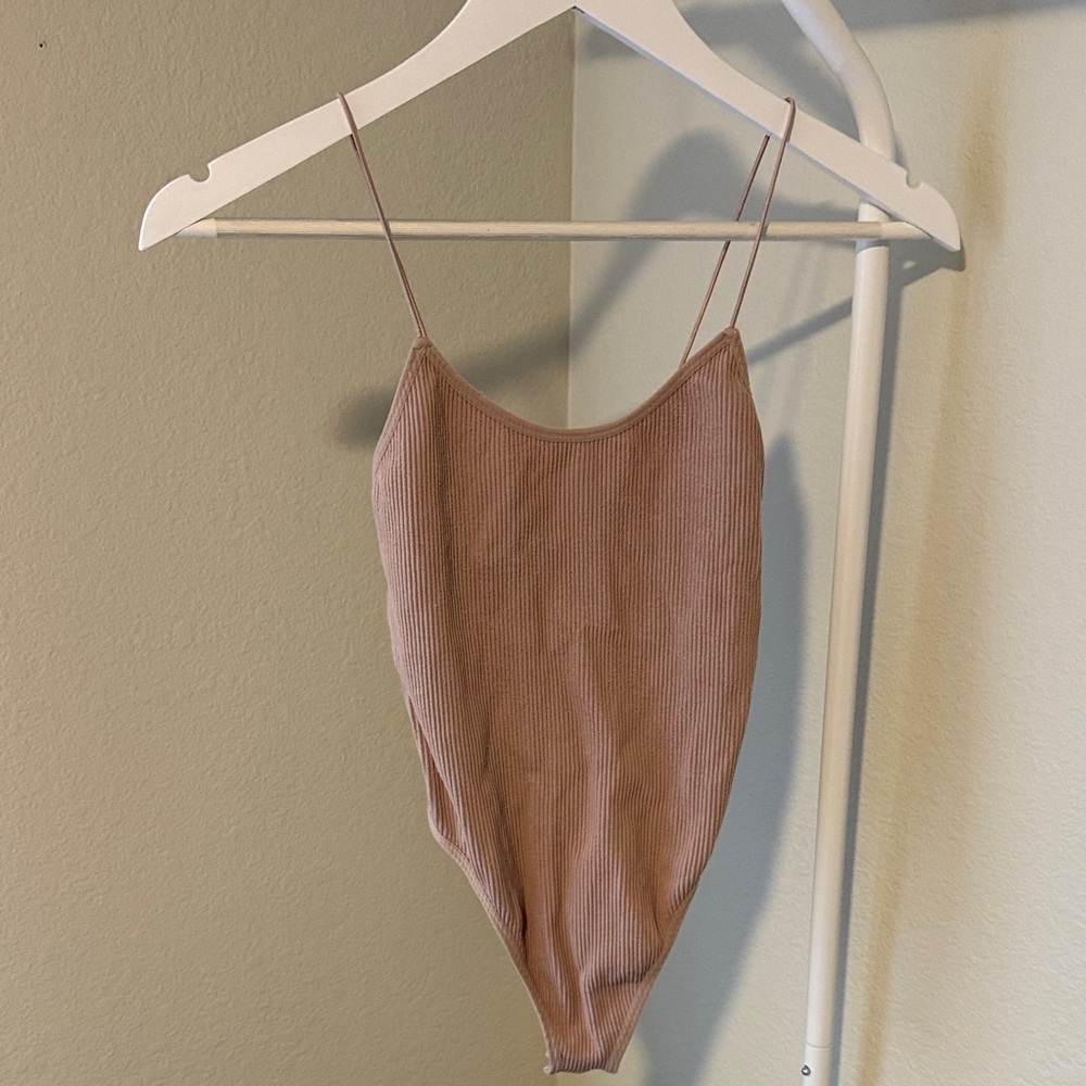 Forever 21 Dusty Rose Ribbed Bodysuit